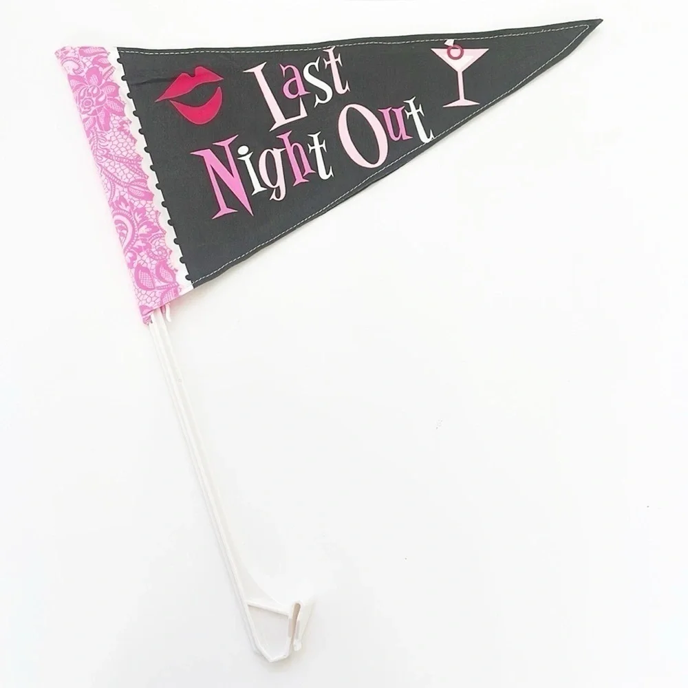 Last Night Out Bachelorette party car flag